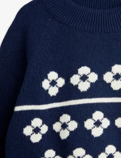 Flowers Knitted Wool Sweater