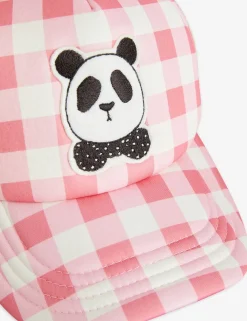 Panda Gingham Check Cap
