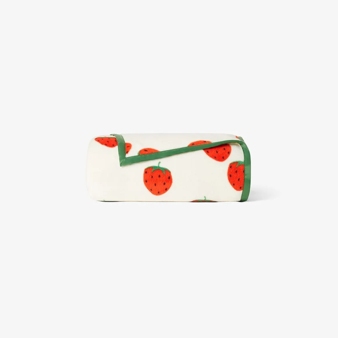 Strawberries Fleece Bedspread Twin