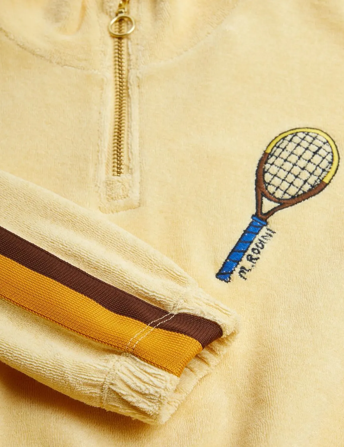 Tennis Embroidered Half Zip Sweatshirt