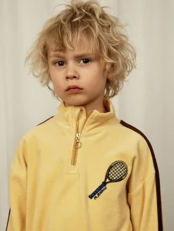 Tennis Embroidered Half Zip Sweatshirt