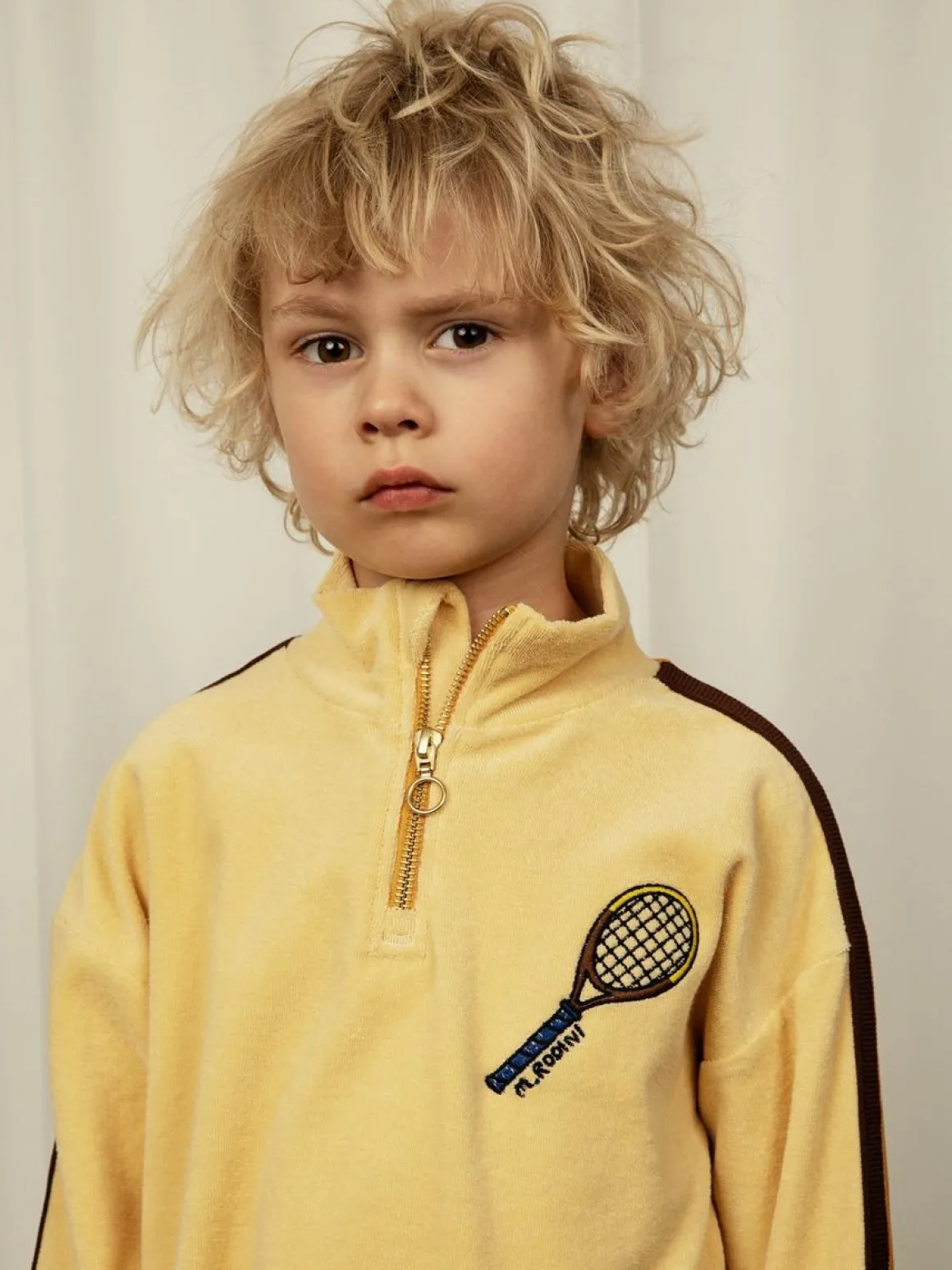 Tennis Embroidered Half Zip Sweatshirt