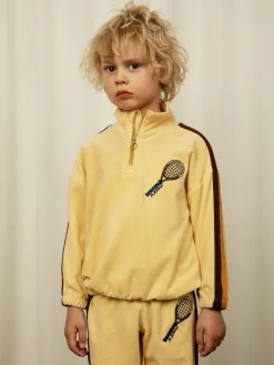 Tennis Embroidered Half Zip Sweatshirt