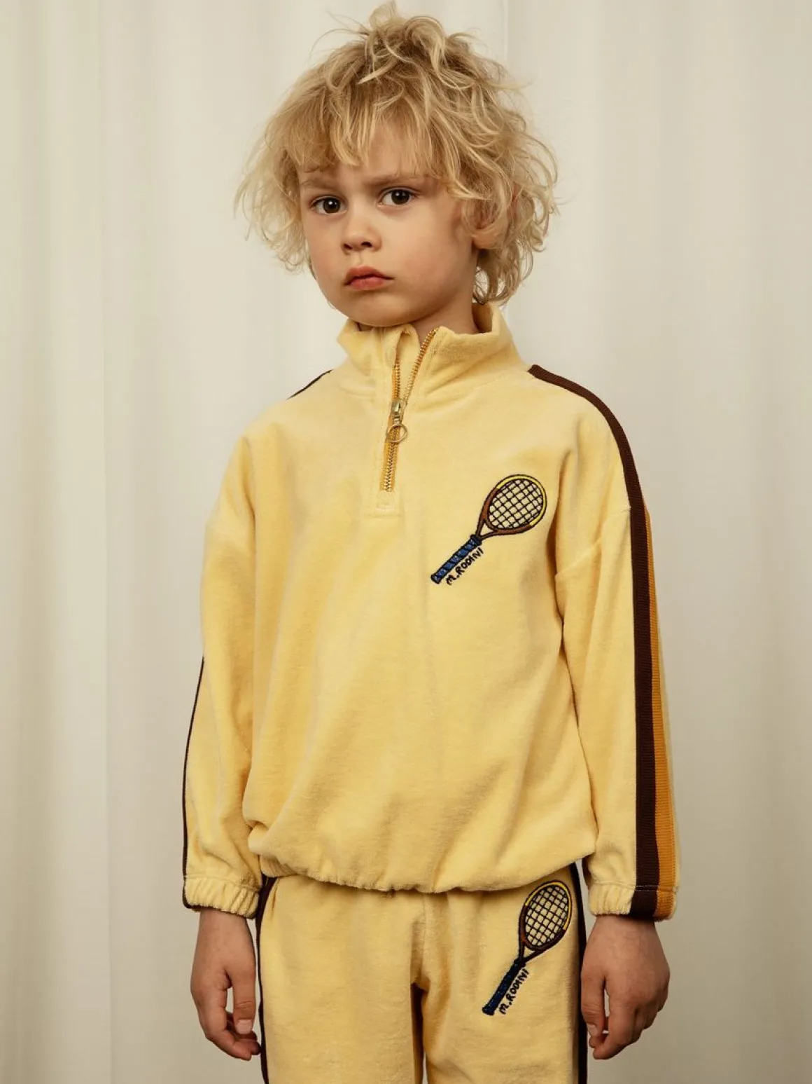 Tennis Embroidered Half Zip Sweatshirt