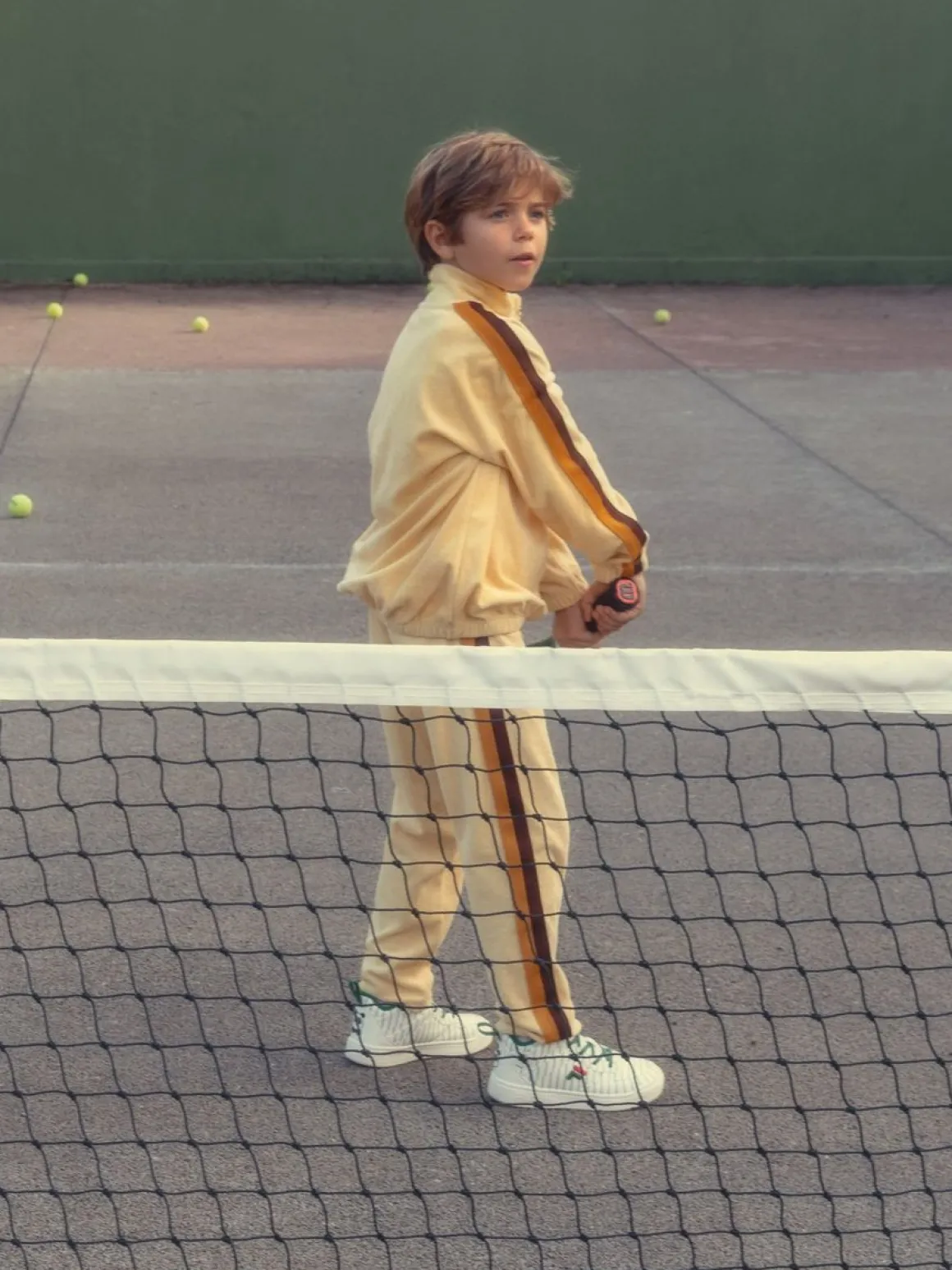 Tennis Embroidered Half Zip Sweatshirt