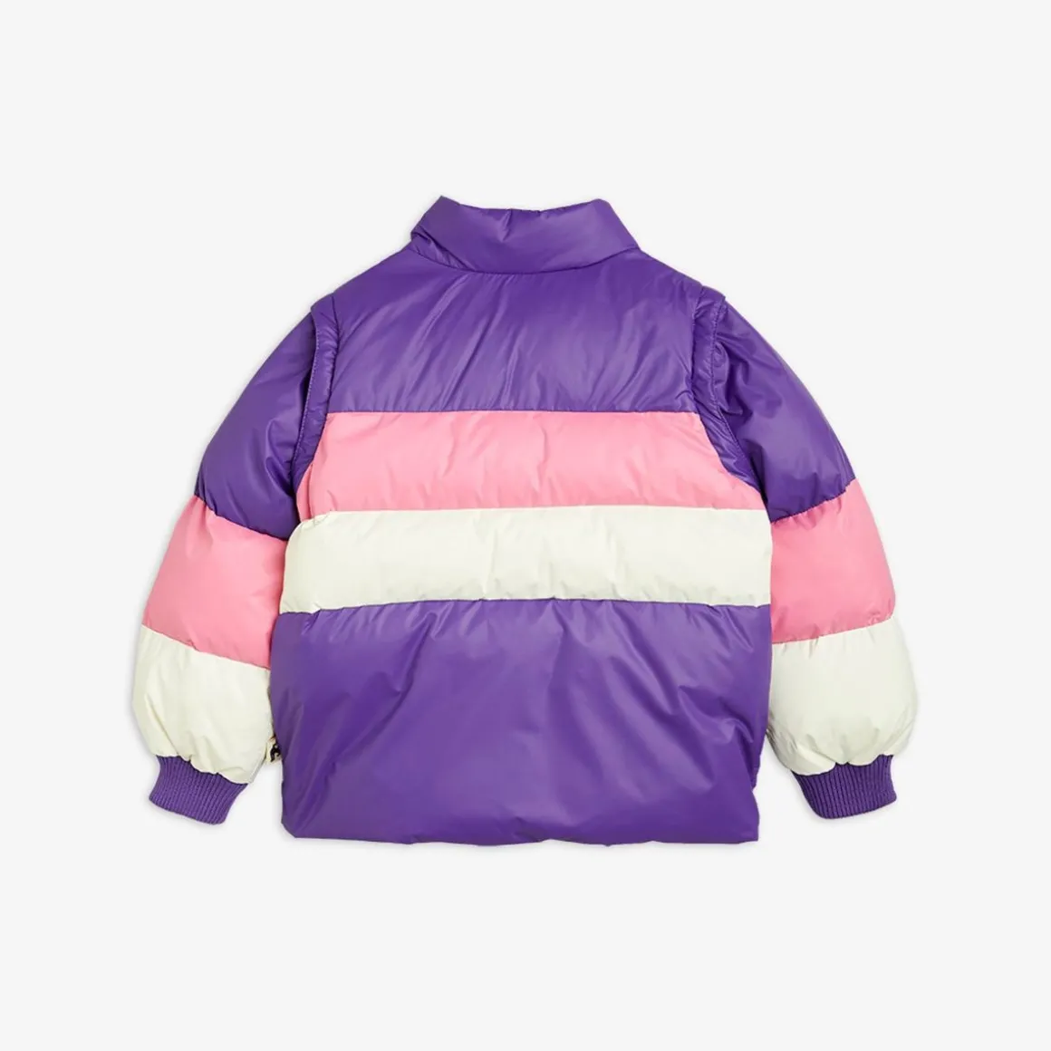 Zipper Sleeve Puffer Jacket Purple